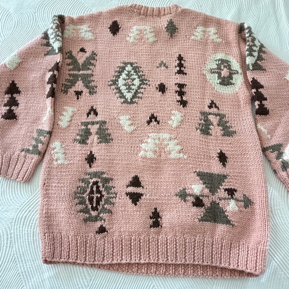 Outback Red - Rose Pink Southwestern Wool Sweater – Medium- Vintage - Picture 2 of 6